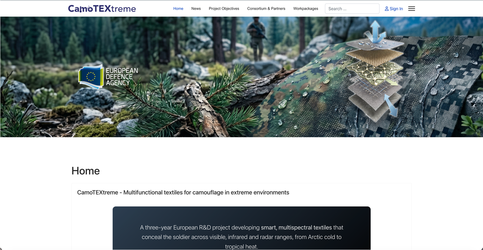 CamoTEXtreme website screenshot